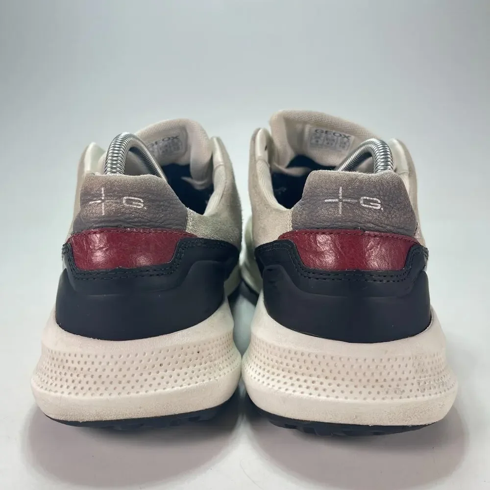 Geox PG1X B ABX Off White Grey Low Top Waterproof Sneakers Shoes Men's Size 10